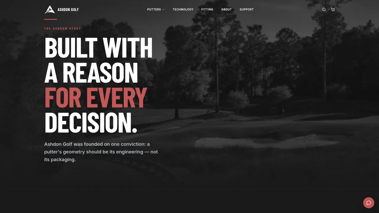 Ashdon Golf brand story page