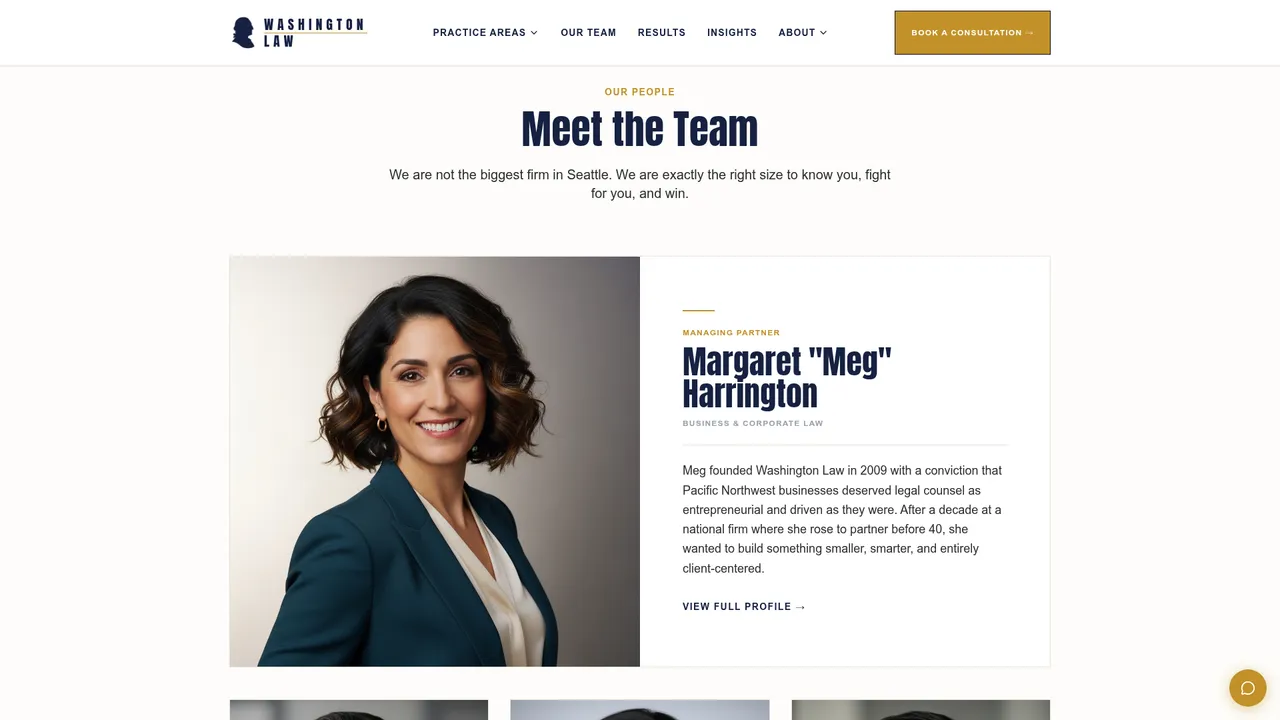 Washington Law team page